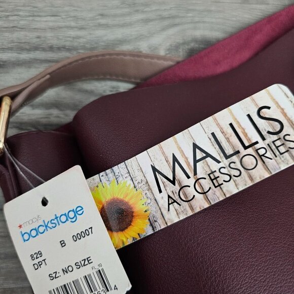 Burgundy Shoulder Bag Faux Leather Two Piece Handbag Set - Picture 2 of 15